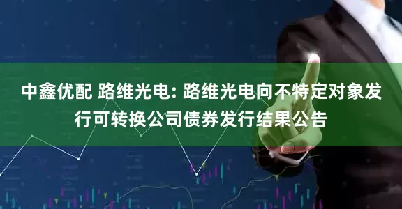 中鑫优配 路维光电: 路维光电向不特定对象发行可转换公司债券发行结果公告